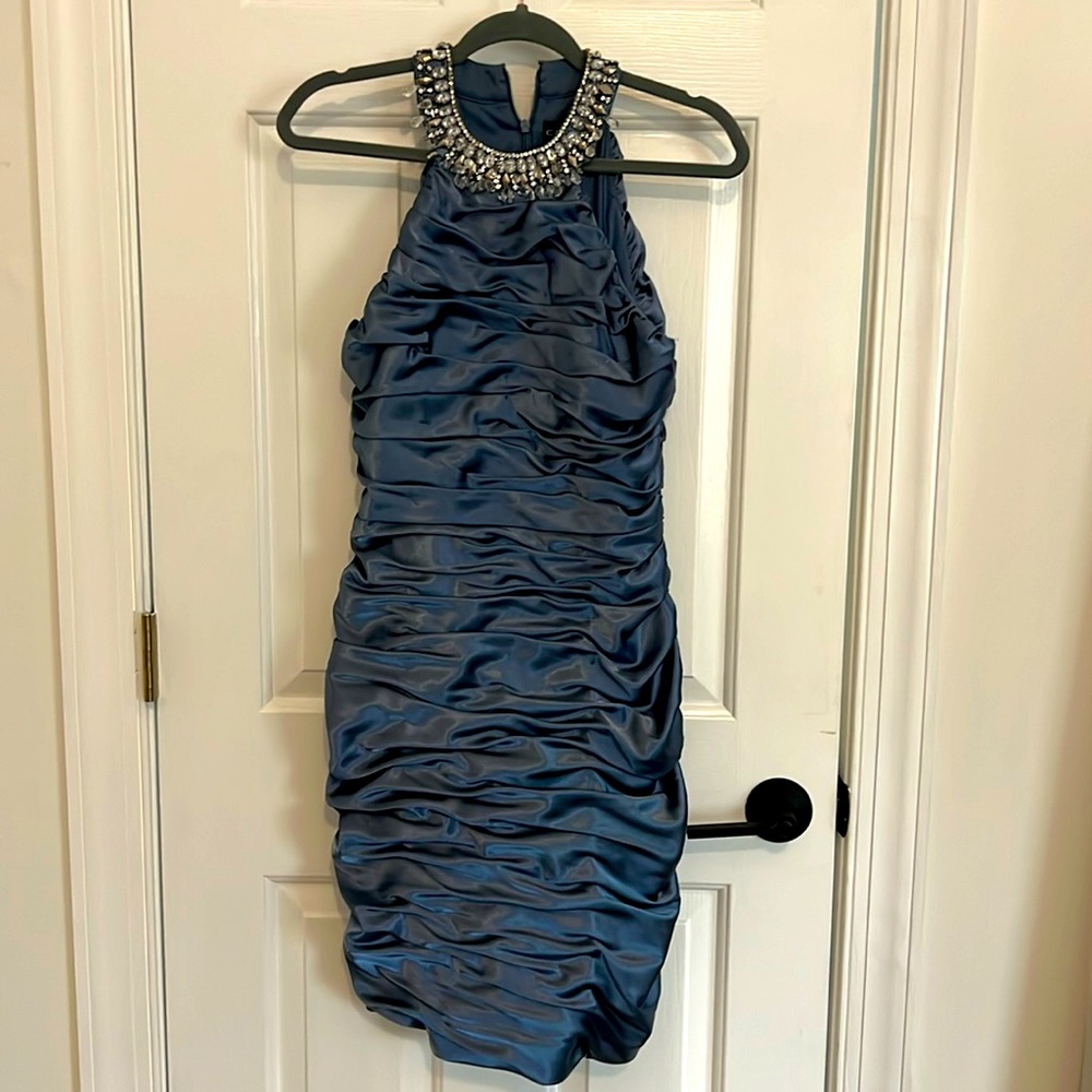 Blue formal cocktail dress